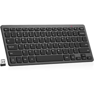 2.4G  Keyboard Ultra Slim and Compact Keyboard with Media Hotkeys for  Desktop PC Laptop Surface  TV and Windows 11/10/8/7, Black