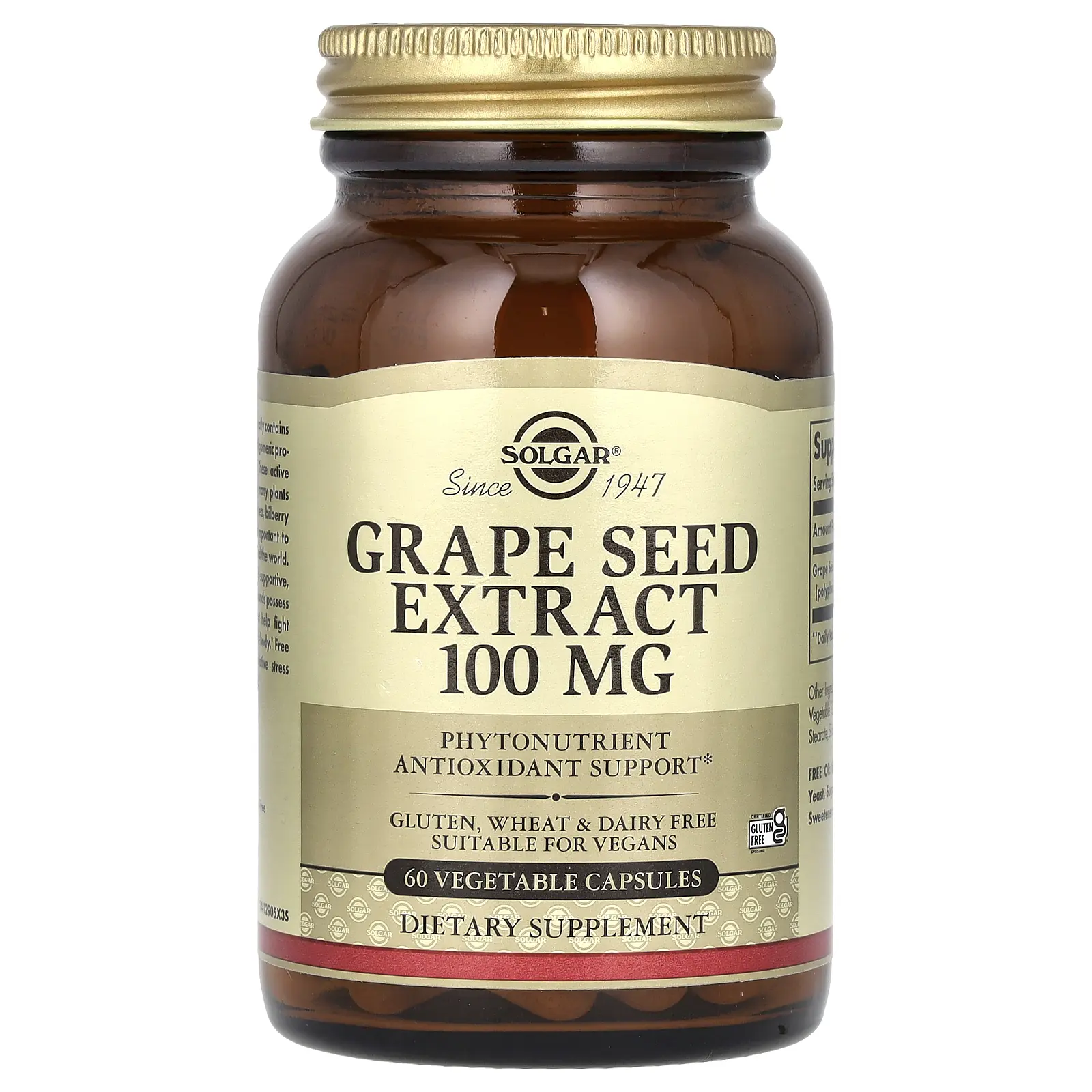 Solgar Grape Seed Extract, 100 mg, 60 Vegetable Capsules Solgar Grape Seed Extract, 100 mg, 60 Vegetable Capsules