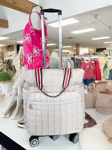 Tenley Quilted Tote Roller Bag-Tan