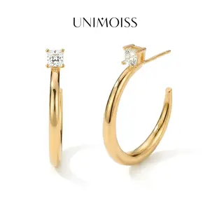 UniMoiss Chunky Hoop Earrings Native Big Earrings Trendy Large Open Hoops Bold Statement Minimalist Big Stud Hoops Lightweight Fashion Ear Jewelry Versatile Daily Outfit Accessories to Elevate Your Look