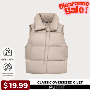 【Clearance Sale】PUFFIT  Women Warmer Oversized Puffer Gilet, Sleeveless Quilted Vest, Deep Pockets Adjustable Toggles Versatile Style Lightweight Womenswear #FallFreshness
