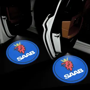LED Car Door Emblem Light, Wireless Laser Projector, Auto Accessories for Saab Scania Aero Models, Enhance Your Vehicle's Look, LED Car Lights, LED Logo