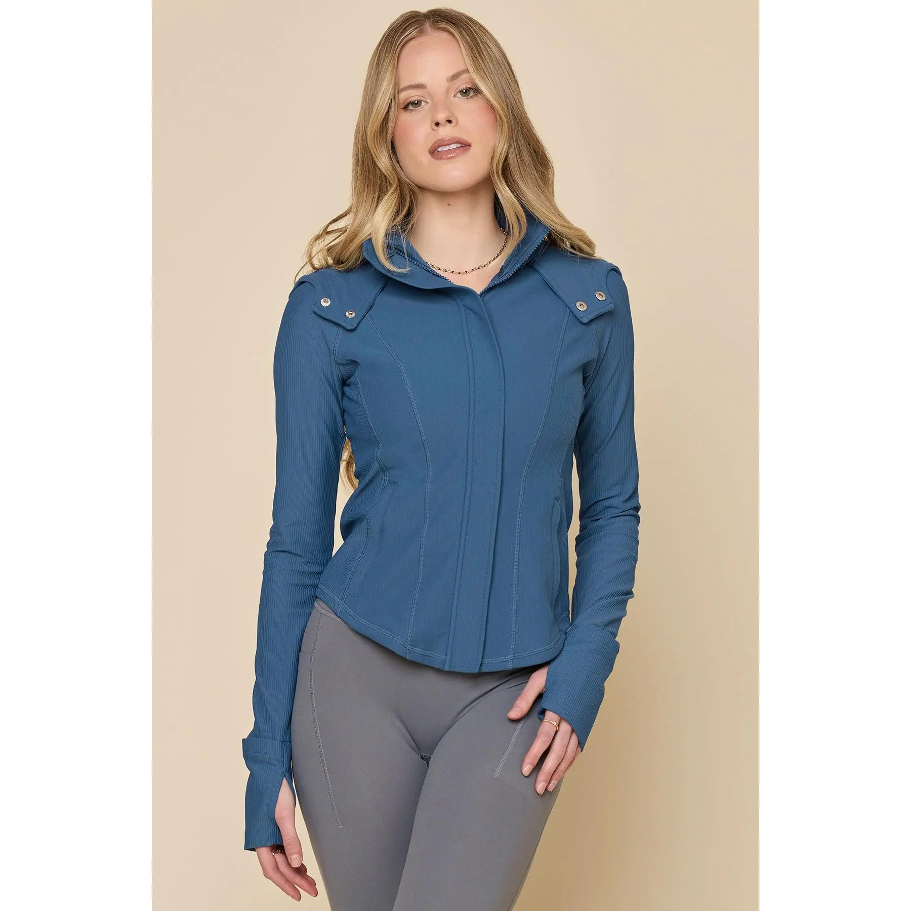 Corset Zip Jacket - Marine Blue