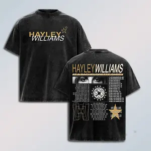 The Hayley Williams Show Tour 2026 Vintage Washed T-Shirt, Paramore Inspired Indie Rock Concert Tee, Double Sided Alternative Emo Grunge Streetwear Shirt, Heavyweight Oversized Cotton Graphic Top, Retro Music Merch Unisex Gift for Hayley Williams Fan1