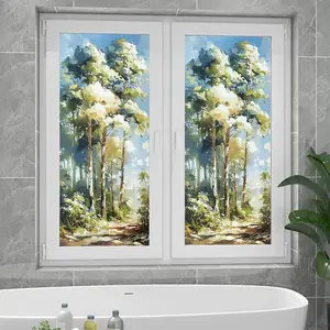 Tree Pattern Glass Sticker, Static Frosted Glass Sticker, Privacy Glass Decorative Sticker, Privacy Window Film for Home Office Bathroom Kitchen, Ornaments
