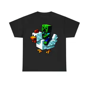 Jock Chicken Shirt – Funny Pixel Art Gamer Tee for Boys, Minecraft Zombie Style Top, Retro Gaming Gift, Cute Unisex Shirt for Kids and Teens Vintage Graphic T-Shirt