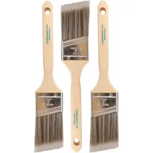 Paint Brush Set - 3-Pack - 2" Angle Brushes for All Latex and Oil Paints & Stains - Home Improvement - Interior & Exterior Use