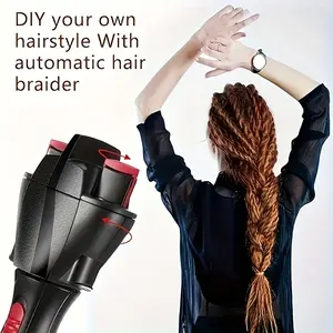 Automatic Hair Curling Tool & Combing Machine - Wireless Battery-Powered Twist Styler Suitable for Home & Travel, One-Click Operation with - Technology, Curler Device for Braids, Twists, Waves (Battery-Powered, Requires 5 AA)