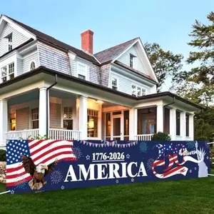 USA 250th Anniversary Banner Outdoor Decor, Durable Weatherproof Patriotic Yard Sign for July 4th 2026, Celebrate America Semiquincentennial Home Garden Flag