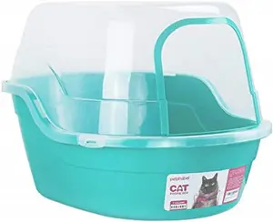 Petphabet Jumbo Hooded Cat Litter Box, Extra Large, Teal petphabet