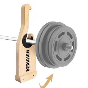 Wooden Deadlift Jack Barbell Jack Barbell Lift Jack for Weight Training Bar, Barbell Stand with Non-Slip Handle Suitable for Loading/Unloading Barbell Bar