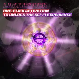 Dual-Head Flame Sword Collectible Toy, Realistic Lightsaber, Light Up Saber, Rotating Blade Design, Type-C Rechargeable, USB Rechargeable Lightsaber, RGB Lights, Realistic Sound, Role Play Party Gift