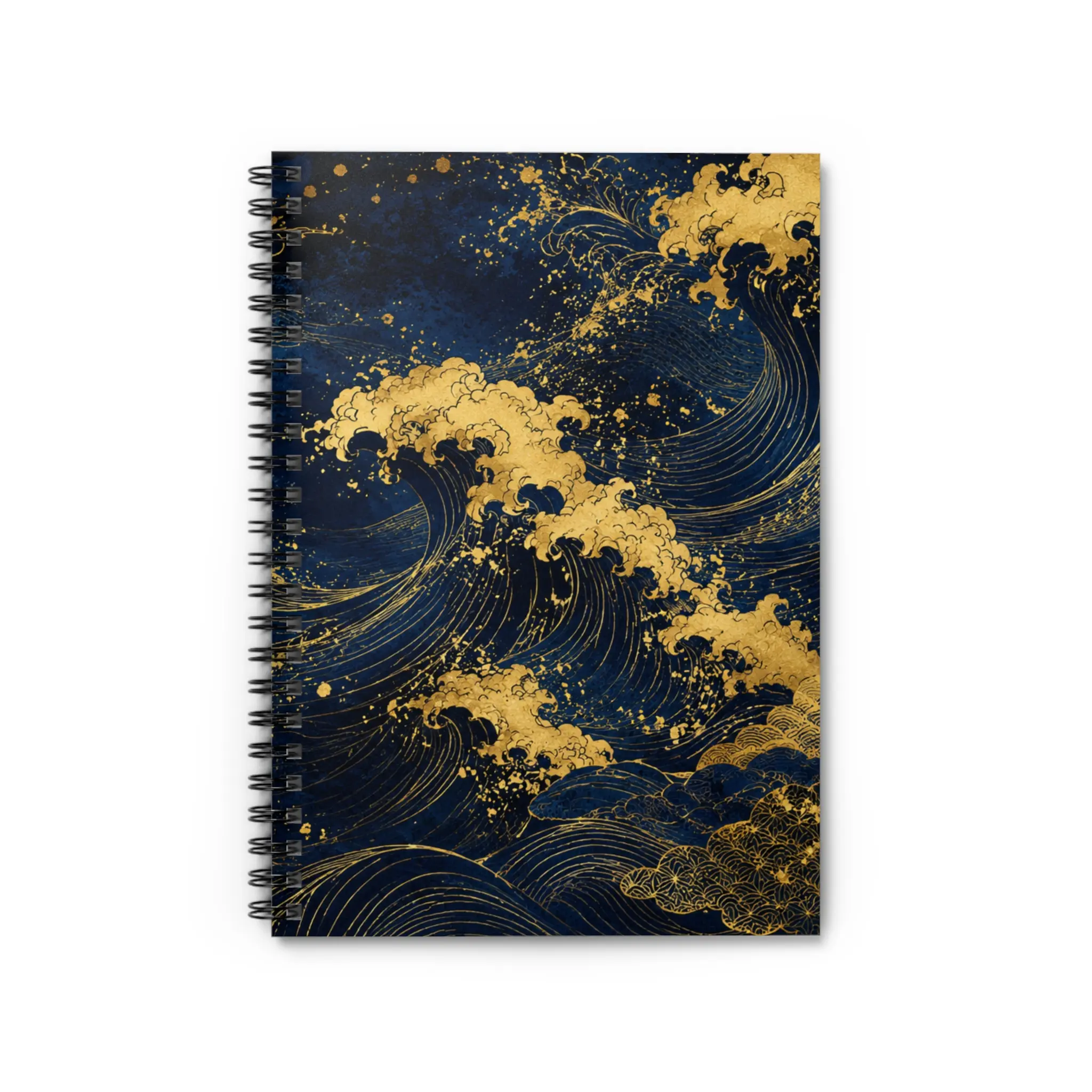 Gold Wave Pattern Spiral Notebook | Ruled Journal
