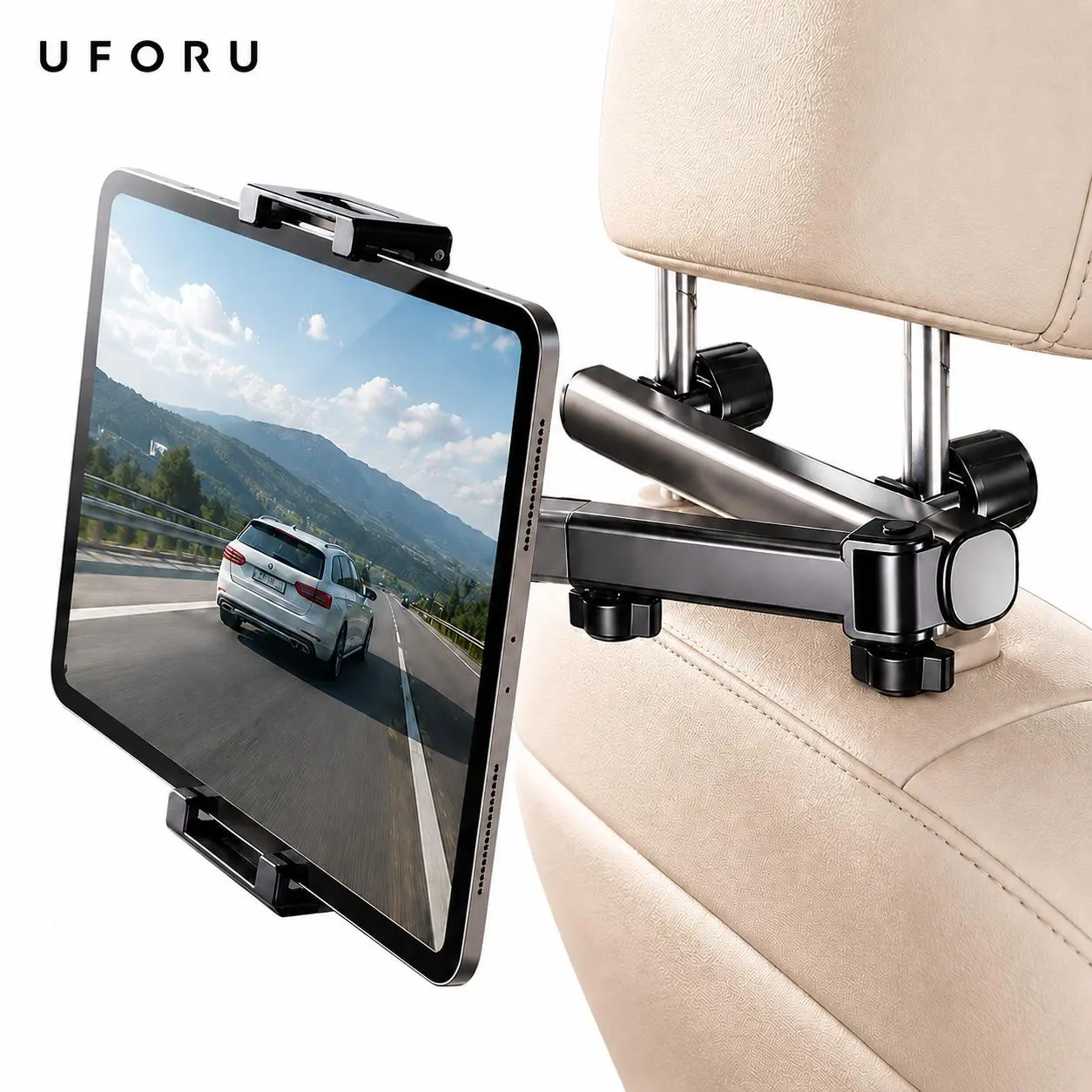 3-in-1 Adjustable Car Headrest Tablet & Phone Mount - Cars Accessories, Hands-Free Convenience, Universal Backseat Holder for 4.7-12.9" iPad/Galaxy/Fire HD, Ideal Fall Travel Accessory for Moms to Entertain Kids, Car Phone Holders, Car Accessories