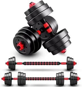 Adjustable-Dumbbells-Sets, 20/30/40/60/80lbs Free Weights-Dumbbells Set of 2 Convertible To Barbell A Pair of Lightweight for Home Gym,Women and Men Equipment vibration  plate