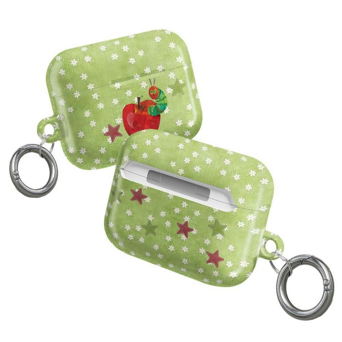 Cute Caterpillar Apple AirPods Case – Kawaii Cartoon Protective Cover with Keychain, Aesthetic Retro Design, gift