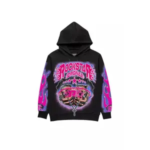 Zeniyah Black Graphic Hoodie