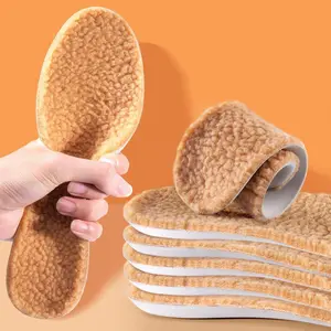 Wool Padded Latex Insoles, Shoe sole pad, 1 Pair/2 Pairs Winter Thickened Thermal Warm Bottom Insoles, Soft Comfortable Sweat Absorption Anti-odor Warm Insoles for Men & Women