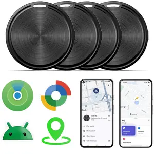 Smart Tracker Tag GPS Tracker for Android or iOS 1/2/4 Pack, Works with Apple Find My or Google Find Hub App, Loud Sound, Replaceable Battery, for Keys, Luggage, Suitcase, Backpack, Wallet- Black/White