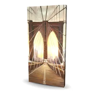 Begin Home Decor C1RC2448WJ6IX8 24 x 48 in. Sunset on the Brooklyn Bridge - Hyperrealist Canvas Art