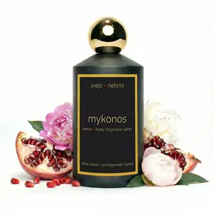 JoeJo + Nebria Mykonos Linen & Room Spray — White Woods, Pomegranate & Peony | Luxury Home Fragrance | 100ml