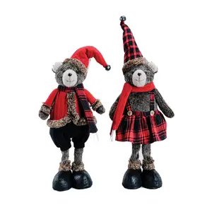 Santa's Workshop 25" Buffalo Plaid Bears, Set of 2