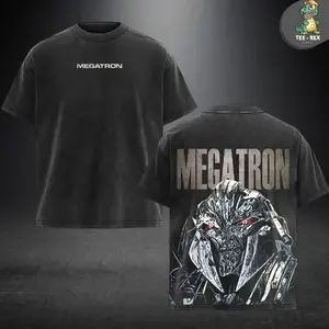 Megatron Edition Vintage Tee Washed T-Shirt made with premium 230gsm heavyweight cotton, featuring soft washed texture and bold oversized fit, durable vintage streetwear style, brand new release for fans 6QW PP6