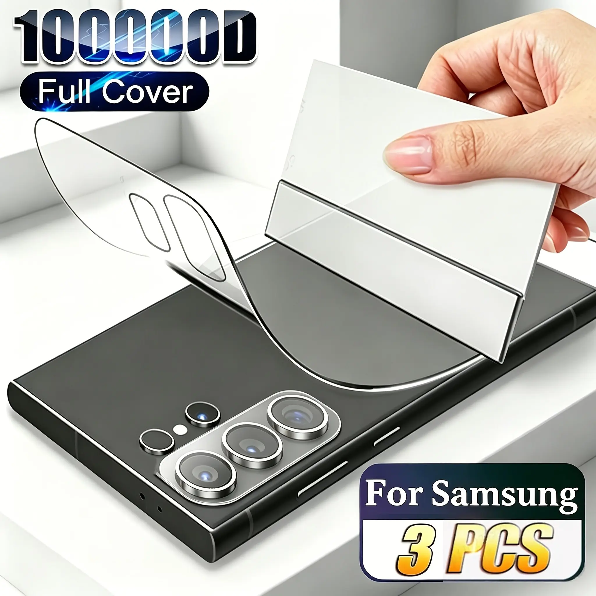 3 Pcs Soft TPU Hydrogel Film Protective Cellphone Back Screen Protector For Samsung Galaxy S26 S26 Plus S26 Ultra S25 Edge S24 S23 FE S22 S21 S20 Ultra Plus FE Note 20 Ultra Note 10 Plus Back Protector Film Not Glass