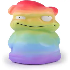 Anboor 9.9inches Jumbo Squishies Rainbow Monster Toy Kawaii Gaint Soft Animal Toy Slow Rising Scented Squishys Stress Relief Squeeze Toy Kids Toys for Halloween BirthdayParty Décor