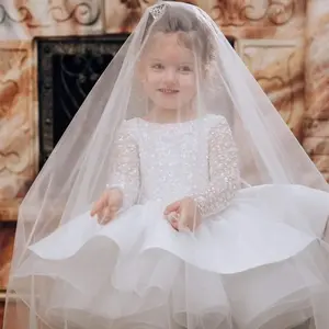 5398  Girl Dress For Kids Girls Princess Wedding Bridesmaid Formal Pageant Dress Fashion Kids Girl Dresses Party Costume Floral Wedding Gown