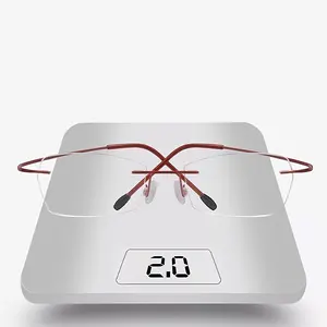 1pc New Frameless Ultra-Light 2g Pure Titanium Frame Red Cat Eye Elegant Glasses, Comfortable to Wear for Multiple Occasions with Replaceable Lenses wk2362red, Stylish Accessories, Daily Wear Glasses, Sleek Frames, Frameless Design, Highqua