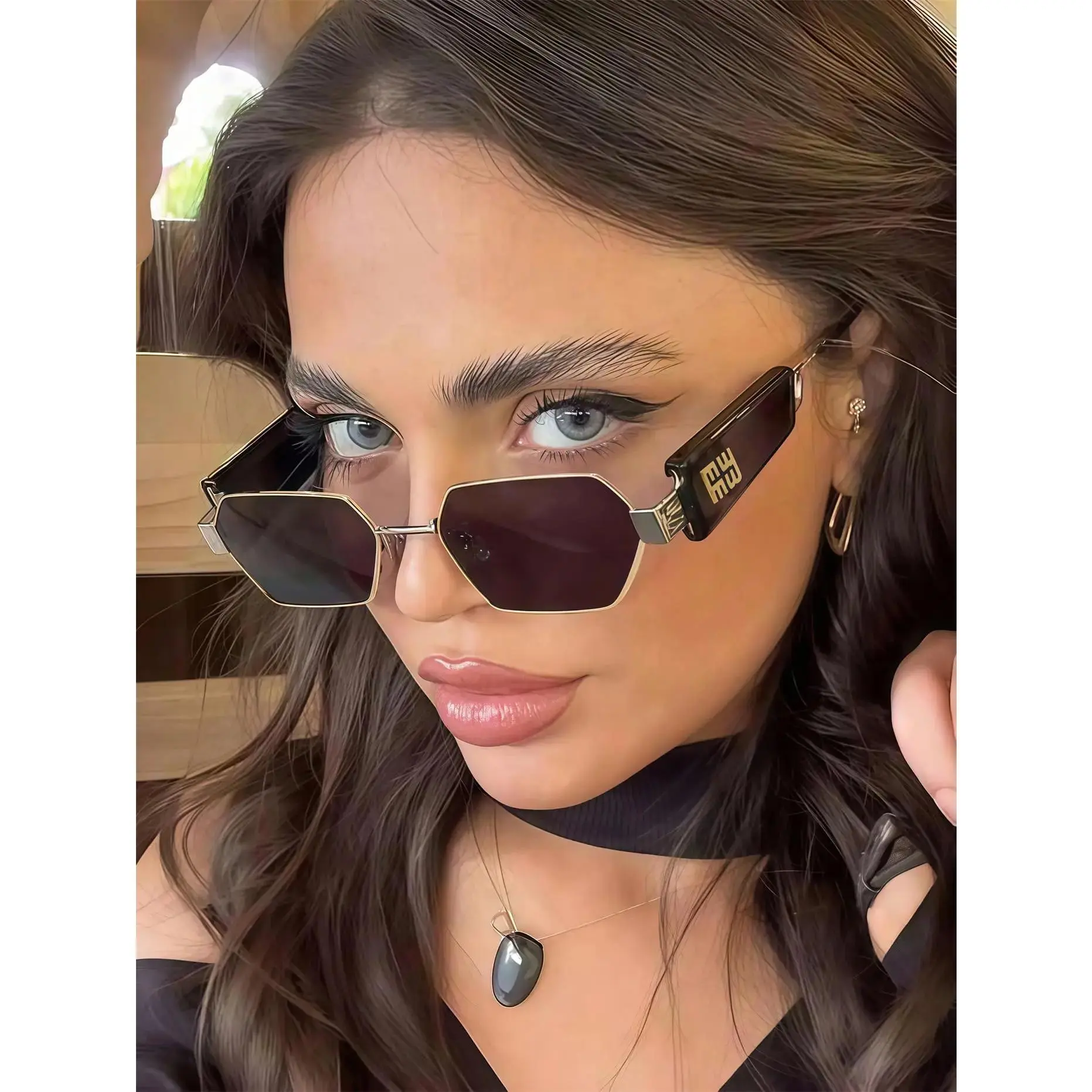 Hexagonal Sunglasses Y2K Retro Metal Frame UV Protection Lightweight Comfort Unisex Retro Hexagonal Sunglasses - 2026 Trendy Fashion Bold  main image 3
