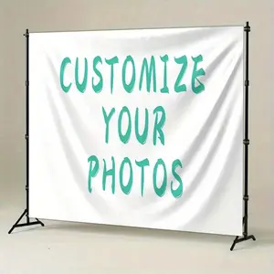 Custom Print Reusable Party Decorations Banner - 1pc Polyester Fabric 90.5x70.8in Customizable Photo Backdrop with Personalized Text, Durable Easy-Install Wall Decor for Home, Studio Props, Party Decorations Banners, Reusable Banner