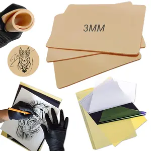 3MM Tattoo Skin Practice Kit - Emalla 13Pcs Tattoo Stencil Paper and Skin Practice Kit Including 3Pcs Soft Tattoo Fake Skin and 10Pcs Tattoo Transfer Paper for Beginners or Artists
