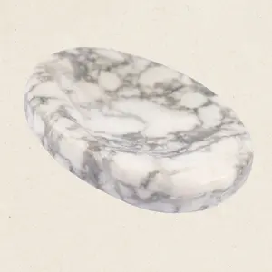 White Howlite Worry Stone for Anxiety Relief, Healing Crystals & Natural Energy Healing Thumb Stone, Perfect Meditation & Spiritual Gift