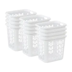 Sterilite Ultra Easy Carry Plastic Dirty Clothes Laundry Basket Hamper (12 Pack)