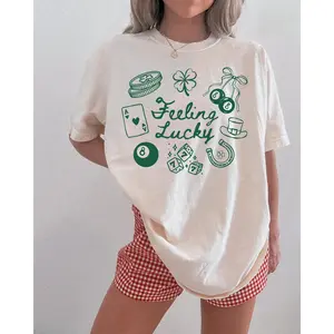 Feeling Lucky Shirt, St Patricks Day TShirt St Pattys Day Shirt, St. Patrick Day Doodle Graphic Shirt