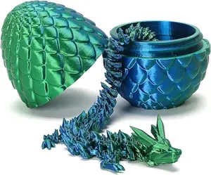 3D Printed Dragon with Surprise Egg,Surprise Dinosaur Eggs Fidget Toys for Kids, Birthdays, Halloween Christmas Decorations Gifts Indoor Outdoor for Girls Boys (Green)