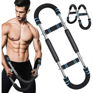 Twister Arm Trainer, 60-100lb Adjustable Chest & Arm Workout Tool, Compact Twister Arm Strengthener, Portable Power Twister Bar With Snap - Together Detachable Design For Fitness Anywhere