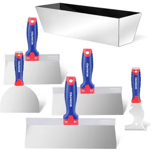 Tools, Taping Knife 8 in 1 Painting Scraper with Mud Pan, Spackle Knife Set for Repairing, Scraping and Wallpaper Removing