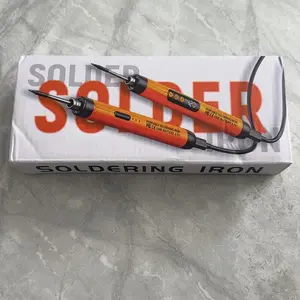 LCD Portable USB Adjustable-Temperature Soldering Iron Gun, Corded Solder Iron, Home DIY Soldering Kit with Storage Box, Electronic Soldering Tool