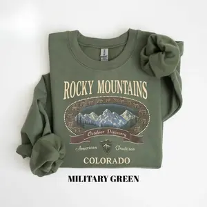 Retro Rocky Mountains Sweatshirt, Vintage 90s Colorado Graphic Crewneck, Mountain Pullover Gift