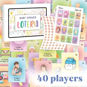 Baby Shower Loteria Bilingual Baby Shower Games Spanish And English Funny Party Bingo Game For 40 Players