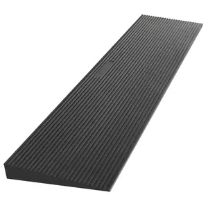 1.6"" Rise Threshold Ramps for Doorways,35.4"" Wide Natural Rubber Wheelchair Ramp Adjustable & Cuttable, Non-Slip Rubber Door Entry Ramp Doorways Driveways for Wheelchairs, Scooters, Walkers