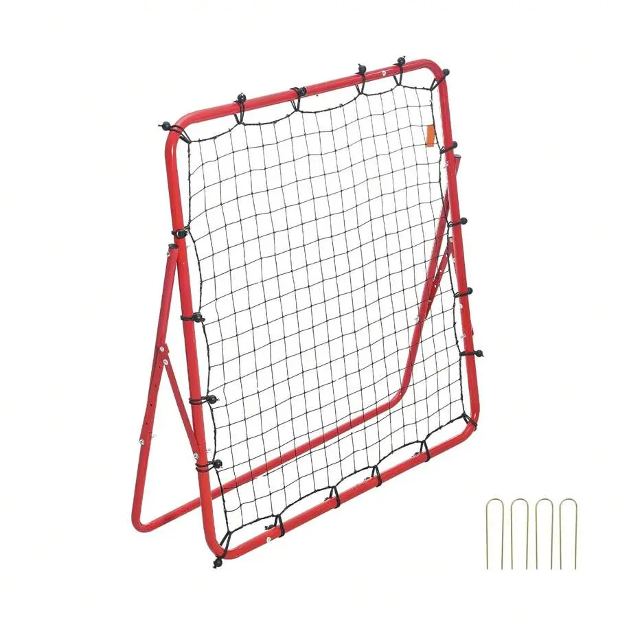 Soccer Rebounder Board, 39x39in HDPE Football Kickback Wall with Adjustable Angle, Sturdy Foldable Design for Youth Passing & Soccer Training, Excellent Stability Guarantee, Football Training, Hdpe Sheet, Ground Anchor, Passing Drill, Portable Folding Des