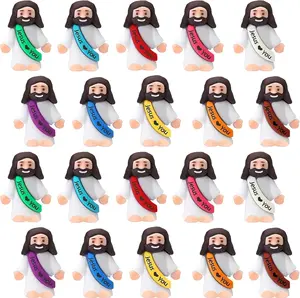 20PCS Little Jesus Figures, Mini Jesus Figurines in Bulk, Multicolor Tiny Jesus Figures, Miniature Figurines to Hide and Seek Religious Gifts for Easter Egg Stuffers