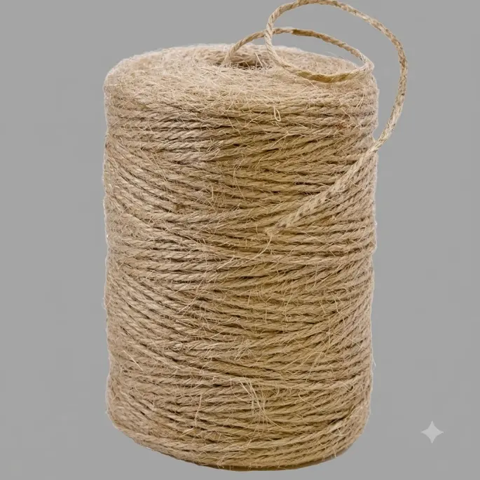 656 Feet 3Ply Jute Twine String, 2mm Natural Brown Thick Twine Rope for Crafts, Gardening, Tomato, Climbing Plant, Tie Floristry, Gift Wrapping Packing, Christmas, Wedding Decor