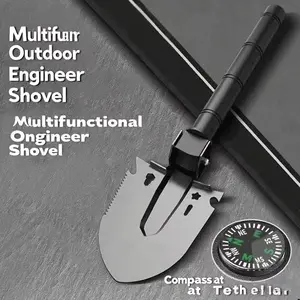 Versatile Engineer Shovel: For wilderness, off - road, rescue & fishing. Comes with compass, hex wrench, saw, opener. Easy to carry. A top outdoor multi - tool! fishing  time  fishing  lures Stainless Steel Knives Survival Supplies Stainless Steel Knives