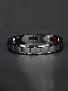 1pc Men's Boho Magnetic Alloy Bracelet, Waterproof Non-Fading Link Style Jewelry, Ideal Gift for Men, Fashionable Daily Wear Accessory, Casual Trendy Jewelry