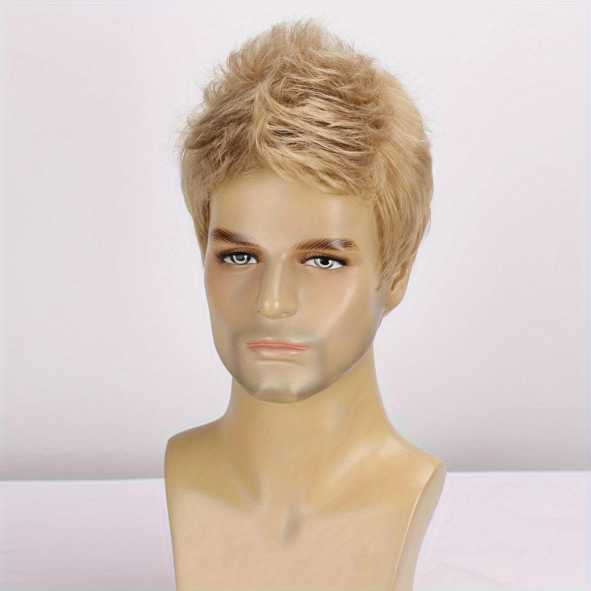 6 Inch Looking Men Short Hair Wigs Handsome Male Daily Costume Wigs Synthetic Fiber Wigs Hair Replacement Wigs
